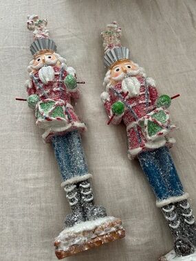 Sugared Nutcracker 16” Figurines by Valerie, Set of 2